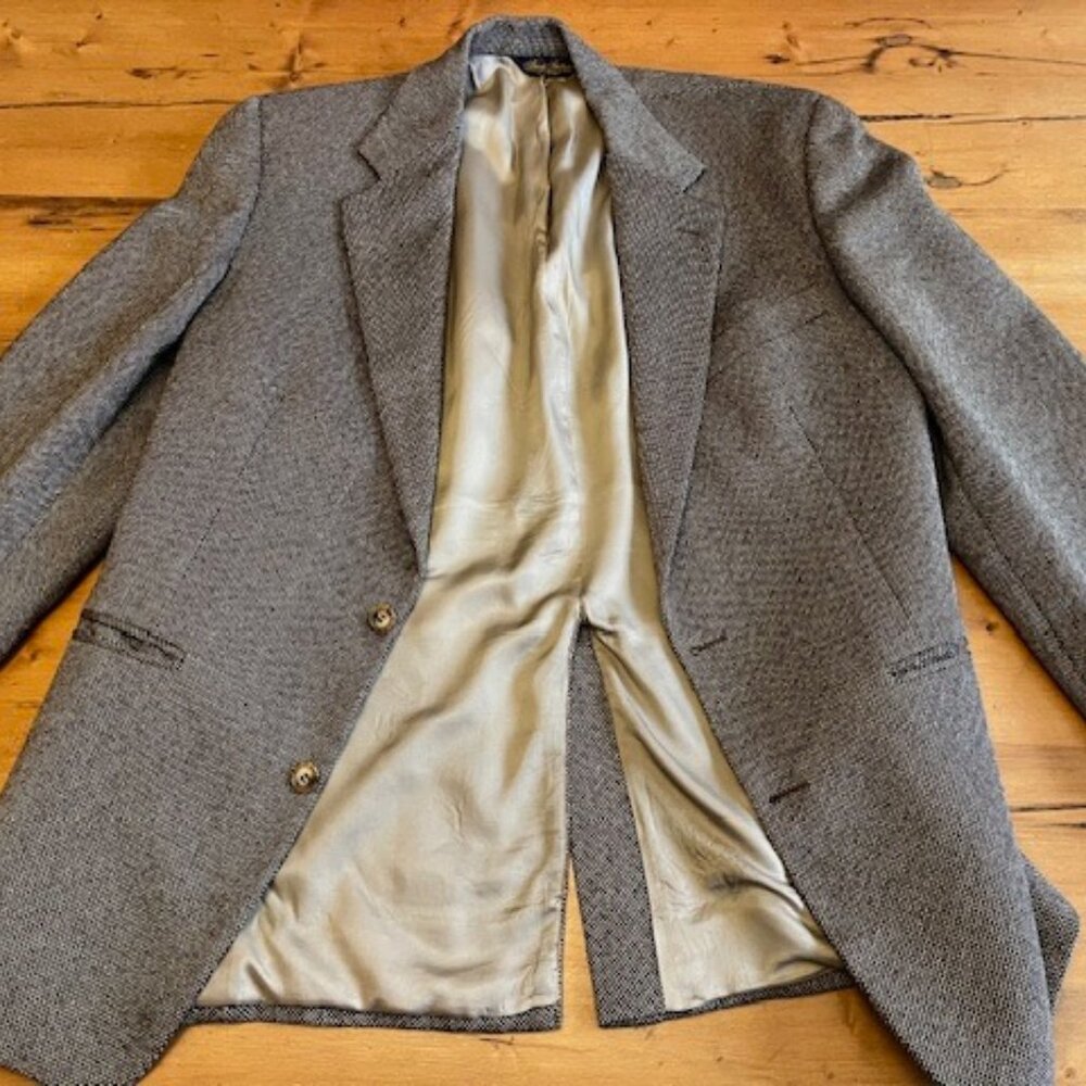 Brooks Brothers Brown Tweed Blazer, sz 42, Birdseye Pattern